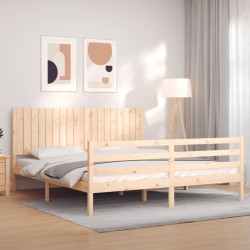 Cadre de lit sans matelas bois massif 