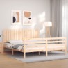 Cadre de lit sans matelas bois massif 