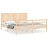 Cadre de lit sans matelas bois massif 
