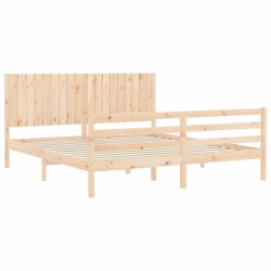 Cadre de lit sans matelas bois massif 