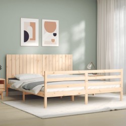 Cadre de lit sans matelas bois massif 