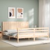 Cadre de lit sans matelas bois massif 