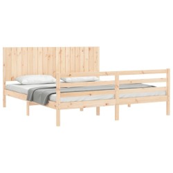 Cadre de lit sans matelas bois massif 
