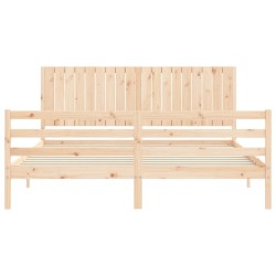 Cadre de lit sans matelas bois massif 
