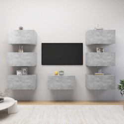 Meubles TV 7 pcs Gris béton 30,5x30x60 cm Bois d'ingénierie 