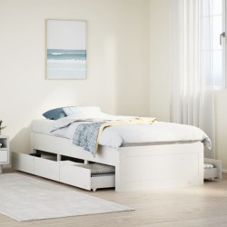 Cadre de lit sans matelas avec tiroirs 75x190 cm bois de pin 