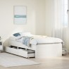 Cadre de lit sans matelas avec tiroirs 75x190 cm bois de pin 