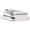 Cadre de lit sans matelas avec tiroirs 75x190 cm bois de pin 