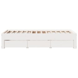 Cadre de lit sans matelas avec tiroirs 75x190 cm bois de pin 