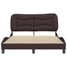Cadre de lit sans matelas marron foncé 140x200 cm tissu 