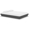 Cadre de lit sans matelas gris bois massif 140x190 cm 