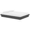 Cadre de lit sans matelas gris bois massif 140x190 cm 