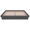 Cadre de lit sans matelas gris bois massif 140x190 cm 