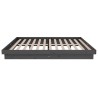 Cadre de lit sans matelas gris bois massif 140x190 cm 