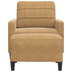 Fauteuil avec repose-pied Marron 60 cm Velours 