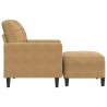 Fauteuil avec repose-pied Marron 60 cm Velours 