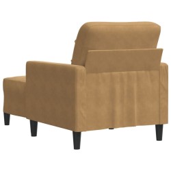 Fauteuil avec repose-pied Marron 60 cm Velours 