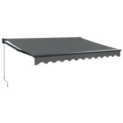 Auvent rétractable anthracite 3,5x2,5 m tissu et aluminium 