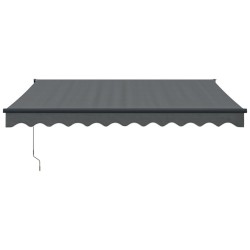 Auvent rétractable anthracite 3,5x2,5 m tissu et aluminium 
