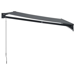 Auvent rétractable anthracite 3,5x2,5 m tissu et aluminium 