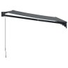 Auvent rétractable anthracite 3,5x2,5 m tissu et aluminium 