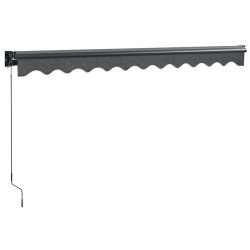 Auvent rétractable anthracite 3,5x2,5 m tissu et aluminium 