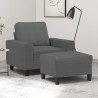 Fauteuil avec repose-pied Gris foncé 60 cm Tissu 