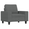 Fauteuil avec repose-pied Gris foncé 60 cm Tissu 