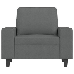Fauteuil avec repose-pied Gris foncé 60 cm Tissu 