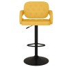 Tabourets de bar lot de 2 jaune moutarde tissu 
