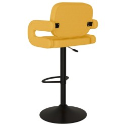 Tabourets de bar lot de 2 jaune moutarde tissu 