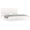 Cadre de lit sans matelas blanc 200x200 cm bois massif de pin 