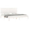 Cadre de lit sans matelas blanc 200x200 cm bois massif de pin 