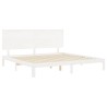 Cadre de lit sans matelas blanc 200x200 cm bois massif de pin 
