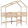 Lit superposé avec échelle et toit sans matelas 90x190 cm 