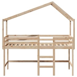 Lit superposé avec échelle et toit sans matelas 90x190 cm 