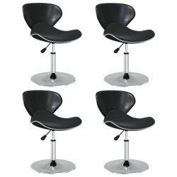 Chaises à manger lot de 4 noir similicuir 