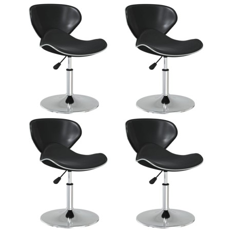 Chaises à manger lot de 4 noir similicuir 