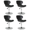 Chaises à manger lot de 4 noir similicuir 