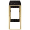 Table console doré acier inoxydable et verre trempé 