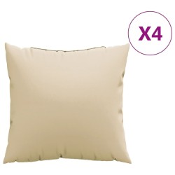 Coussins de canapé lot de 4 beige 60x60 cm tissu 