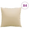 Coussins de canapé lot de 4 beige 60x60 cm tissu 