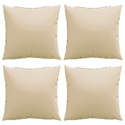 Coussins de canapé lot de 4 beige 60x60 cm tissu 