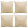 Coussins de canapé lot de 4 beige 60x60 cm tissu 