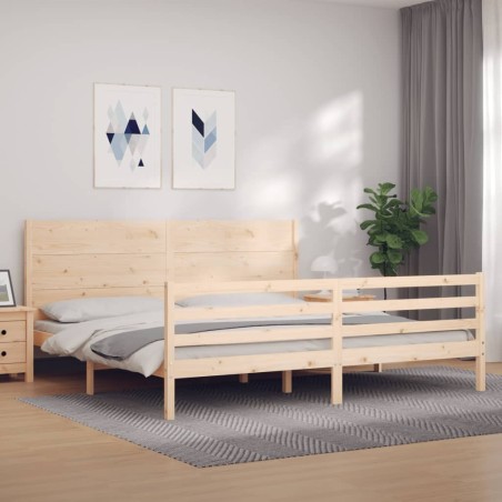 Cadre de lit sans matelas 200x200 cm bois massif 