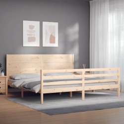 Cadre de lit sans matelas 200x200 cm bois massif 