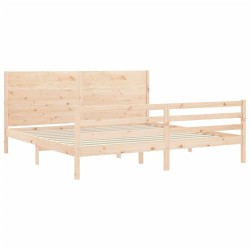 Cadre de lit sans matelas 200x200 cm bois massif 