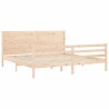 Cadre de lit sans matelas 200x200 cm bois massif 