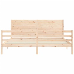 Cadre de lit sans matelas 200x200 cm bois massif 