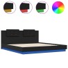 Cadre de lit avec LED sans matelas noir 160x200 cm 